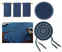Kitchen Solid Blue Napkins, Placemats, Runner, Table Mat, Tea Towels 