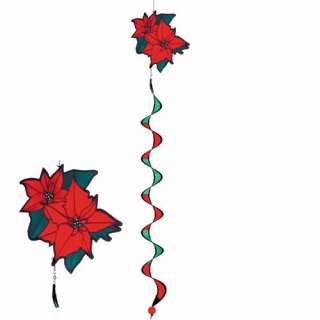 Poinsettia in Bloom Wind Twister Spiral Christmas Day Decoration