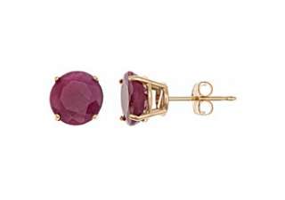 CARAT RUBY STUD EARRINGS 7mm ROUND CUT 14KT YELLOW GOLD JULY BIRTH 