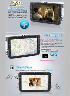 HD 8” Car DVD Player GPS Navigation for VW Golf Touran Jetta EOS 