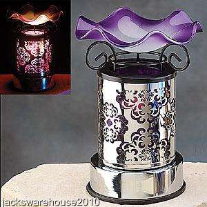 Purple Stainless Pattern Wrap Electric Oil Warmer with Touch Dimmer 