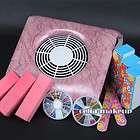 pro pink nail art dust suction files kits 3 buffer