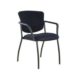  Upholstered Stack Chair with Tapered Back Fabric/Color Iron, Arms No