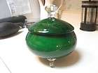 JAPANESE IMPERIAL JADE vtg art glass footed cased compo