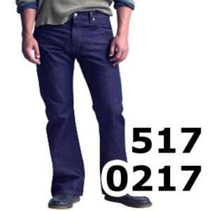 Levis 517 Mens Boot Cut Hard Raw Rigid Blue Jeans 0217  