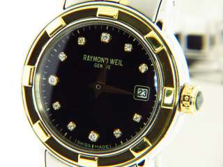 Raymond Weil Parsifal Black Diamond Dial Ladies Two tone Watch  