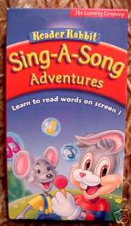 READER RABBIT Sing A Song Adventures VHS VIDEO~$2.75S/H  