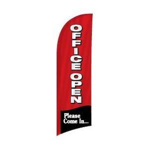  7ft Red Office Open Feather Flag (Flag Only) Patio, Lawn 