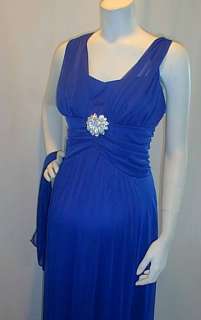 New Long Formal Royal Blue Roman Maternity Dress LARGE  
