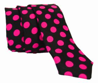 POLKA DOT Skinny MOD Punk Indie Necktie TIE Black Pink  