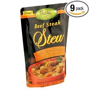 Pacific Foods Beef Steak Stew, 18 Ounce Pouches (Pack of 9)  