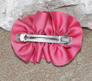 Colonial Rose color hair bow on a 3 bow clip barrette  