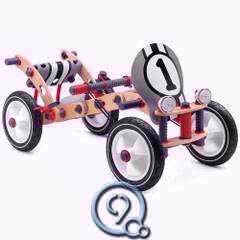 Childrens 10 in 1 Ride On Vehicles Construction Kit Wooden Toy Buiding 