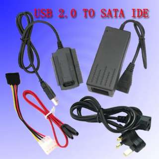 USB 2.0 TO SATA IDE 2.5 3.5 CABLE WITH POWER ADAPTER  