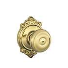 Schlage F40GEO605BRK Polished Brass Privacy Georgian Door Knobset with 