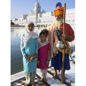  Elderly Couple of Sikh Pilgrims with Young Girl Posing in 