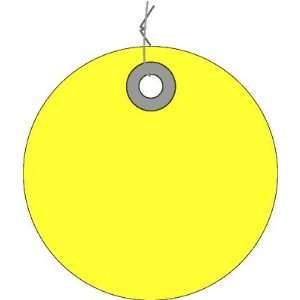  3 Yellow Circle Plastic Tags   Prewired