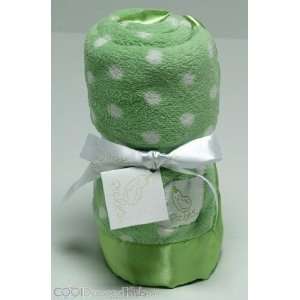  Green Polkadot Bubbles Plush Fleece Baby Blanket 