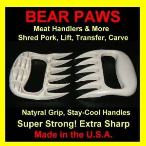   MEAT HANDLER CLAWS SHRED BBQ GRILL SMOKER PIT KITCHEN FORKS NEW WHITE