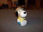 1979 Hard Hat Wearing Snoopy Ceramic Bank LOOK