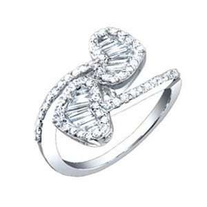   14k White Gold Heart Right Hand Promise Ring SeaofDiamonds Jewelry