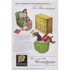   1947 Westinghouse 167 Radio Phonograph Vintage Ad 