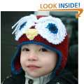 Crochet pattern owl earflap hat includes 4 sizes from newborn to adult 