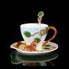 Squirrel Relief Coffee Tea Set Cup Saucer Spoon