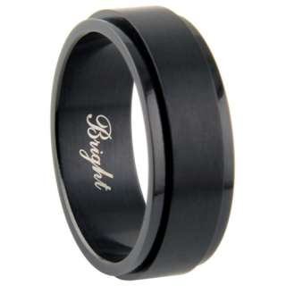 Stainless Steel w/ Black IP Spinner Ring   Sz. 6 to 14  