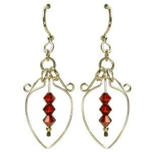   Coyote Silver Red Triple Bead Chandelier Earrings PWE234 02 Jewelry