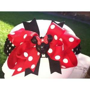  Red & White Polka Dot Minnie Mouse Hair Bow Beauty