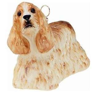  Blown Glass Blonde and Red Cocker Spaniel Ornament