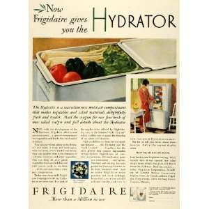  1930 Ad Frigidaire Hydrator Refrigerator Vegetable 