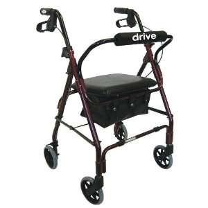  Go Lite Deluxe Aluminum Rollator, Padded Seat, 6 Casters 
