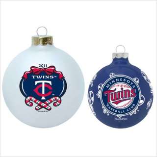 Topperscot MLB Round Glass Ornament (Pack of 2) Atlanta Braves 