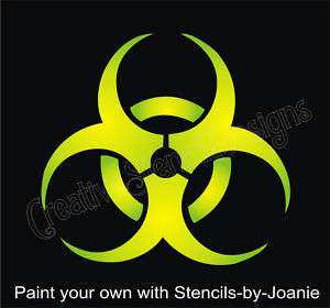 STENCIL BioHazard Caution Safety Symbol Tattoo Wall Art  