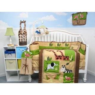 Boutique Safari Jungle Animals Baby Crib Nursery Bedding Set 13 pcs 