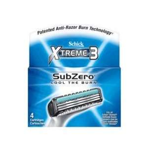  Schick Xtreme 3 Subzero Cartridges  4 Each Health 