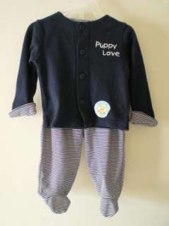 Tad Little PUPPY LOVE Outfit 0 6mo NEW 2pc BABY Butt Applique TOP 