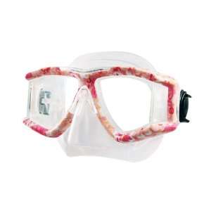   Lens Panoramic View Scuba Diving & Snorkeling Mask (Pink Flower Camo