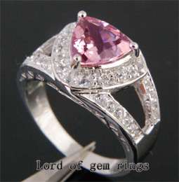   Pink Tourmaline .18ct VS Diamond 14K White Gold Engagement Ring  