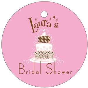 Wedding Favors Pink Wedding Cake Design Circle Shaped Personalized 