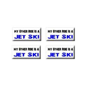  Ride Vehicle Car Is A Jet Ski   3D Domed Set of 4 Stickers Automotive
