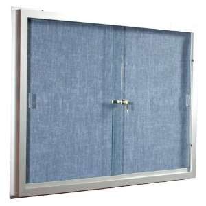   Bulletin Board Cabinet, 4H x 6W, 2 Sliding Doors