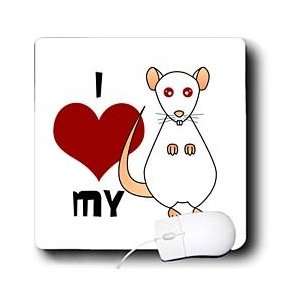   Salak Designs Small Pets   Love My Rat White   Mouse Pads Electronics