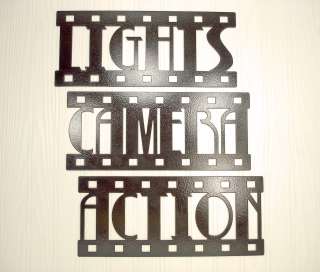 Metal Wall Art Home Decor Lights Camera Action Movie Theater Signs 