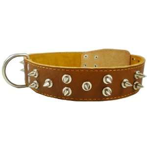  Genuine Leather Spiked Dog Collar XLarge Breeds 23 28 