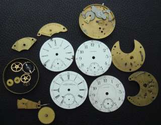 Estate Grouping of Waltham Pocket Watch Parts, Some EARLY  