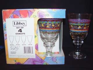   SHOPPE Large Heavy Water Goblets Glasses NEW IN BOX RARE  