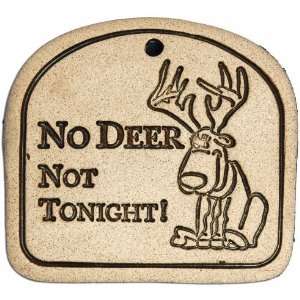  Amaranth Stoneware No Deer Not Tonight Plaque